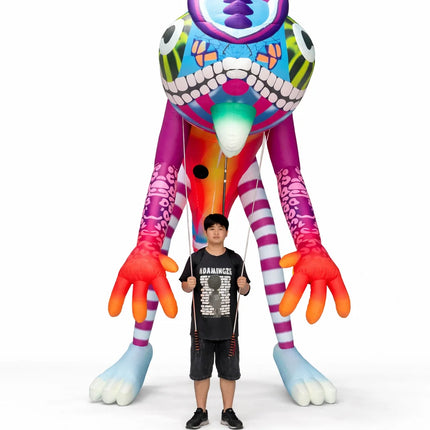 LED 3m Giant Inflatable Seahorse/Mosquito/Parrot/Chameleon Puppet Carnival Parade Walking Creative Performance Props Advertising
