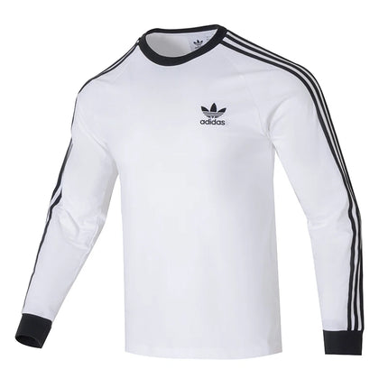 Adidas Men's 3-Stripes Long Sleeve T-Shirt - Cotton Fitness Top
