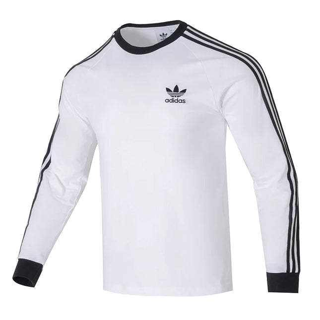 Adidas Men's 3-Stripes Long Sleeve T-Shirt - Cotton Fitness Top / T-Shirt Adidas Homme 3-Bandes Manches Longues - Top Fitness Coton