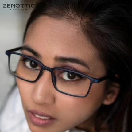 ZENOTTIC Fashion Rectangle Prescription Glasses Men Myopia Eyewear Fashion Women Hyperopia/Progressive Optical Eyeglasses