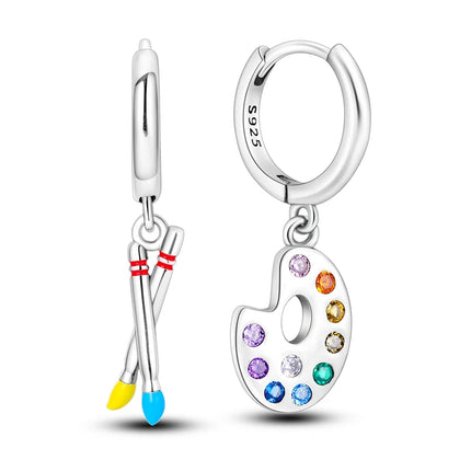 Orstarry 925 Sterling Silver Crystal Circular Eardrops Drop Earrings Women Earrings Charm Fashion Versatile Party Jewelry Gifts