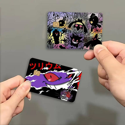 P-Pokemon Gengar Anime Diy Credit Debit Card Sticker Party Sticker Decoration Waterproof Small Chip Card Skin Sticker