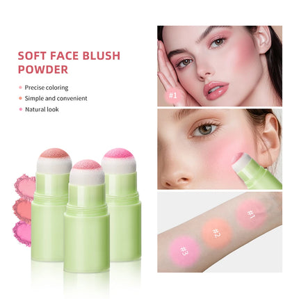 Lakerain Blush Stick Cheek Lip Tinted Moistured Long-wearing Flush Blusher Silky Brighten Blush Cream Cosmetics Matte Nakeup
