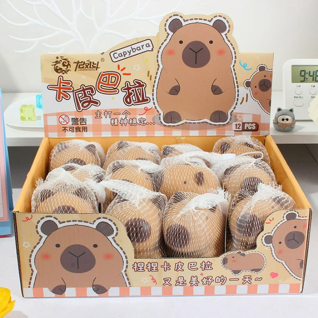 1PCS Cute Capybara Squishy Stress Relief Toy Cute Cartoon Animal Squeeze Fidget Toys,  Playing Funny Dolls Birthday Gift