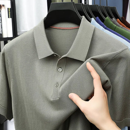 Men's Lyocell Polo Shirt - Summer Essential 100% Breathable Tencel Wrinkle-Free & Eco-Friendly Soft Handfeel 17 Colors Available