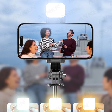 Bluetooth Selfie Stick Tripod Desktop Stand, Phone Holder, Wireless Remote Shutter, for iPhone Android, Option with Fill Light