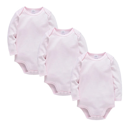 Solid White Baby Clothes Long Sleeve Cotton Baby Girls Boys Bodysuit Newborn body bebe 0-24 months Infant Jumpsuit