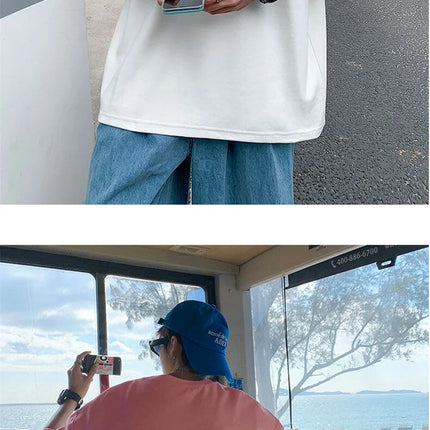 Men's Cotton T-shirts White Men's Casual Summer Wear Oversized T Shirt Solid Tee Shirts for Men 5XL Big Size Male Clothes