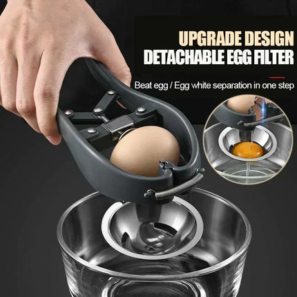 Automatic Egg Cracker Stainless Steel Egg Separator for Raw Egg White Separator Egg Opener Easy Eggshell Cutter Kitchen Gadget