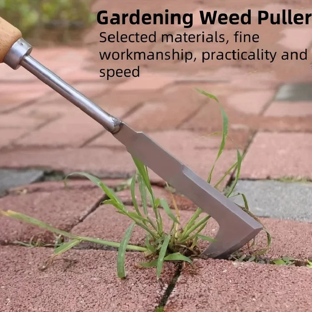 Stainless steel gap weeding tool, L-shaped multi-purpose garden hand tool, used for clearing weeds in yards, terraces, and lanes