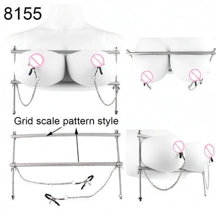 QKKQ Wearable Stainless Steel Breast Bondage Sexy Tools Chest Stimulate Nipples Massager BDSM Sex Toys Couple Erotic Accessories