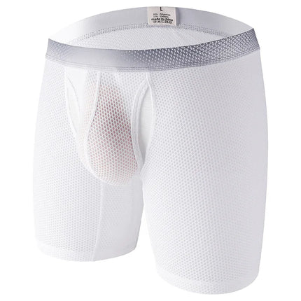 Men's Boxers Underwear Honeycomb Ice Silk Soft Panties Sports Breathable Extended Underpants Boxer Open U Convex Pouch Lingerie