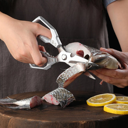 High Quality Multifunctional Kitchen Scissors Chicken Bone Scissors Fish Scale Scraper Bottle Opener Walnut Clip Kitchen Knife