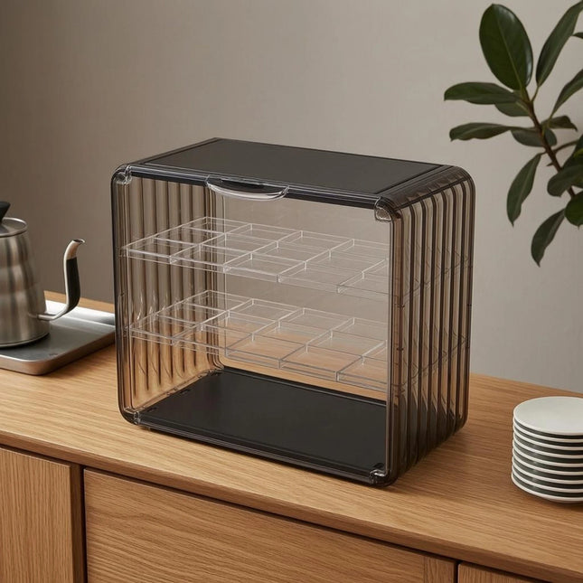 Acrylic Cup Storage Rack Space-Saving Two-Tier Cup Organizer Mug Display Case Shatterproof Tumbler Storage Rack Waterproof