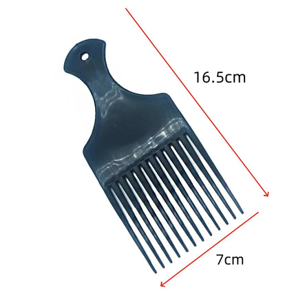 Black Insert Afro Hair Comb Plastic Wide Teeth Pick Hair Fork Comb Salon Professional African Styling Hairdressing Tool Men