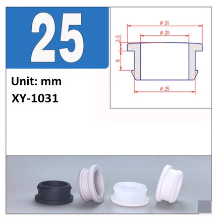 Black Silicone Rubber Snap-on Grommet Hole Plugs End Caps Bung Wire Cable Protect Bush 4.5mm-30mm
