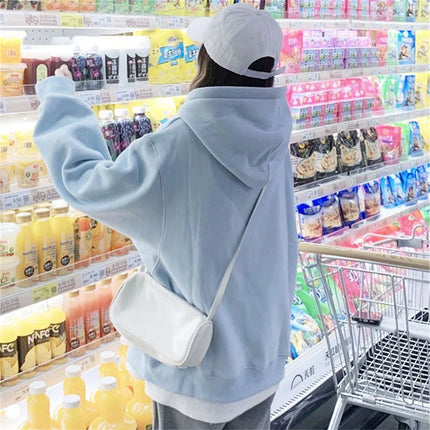 Y2K Oversized Candy Color Coat Personality Solid Color Women's Hoodie Fashion Punk Harajuku Couple Up Hoodie Tops Clothes
