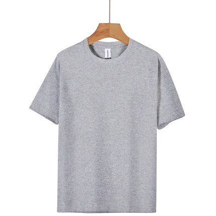 Unisex 100% Pure Cotton Solid Color Men's Summer round Neck Short Sleeve Shirt 180g Cotton T-Shirt in 16 Colors