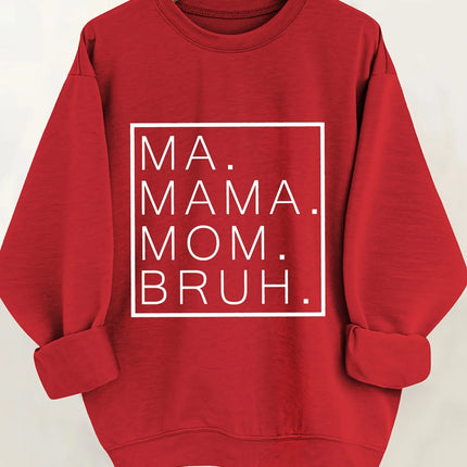 Women's autumn and winter loose casual comfortable letter printed thick long sleeved round neck hoodie pullover