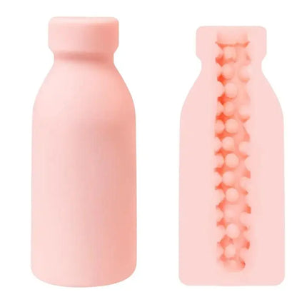 Milk Bottle Shape Male Masturbation Cup Silicone Masturbator Soft Emulational Vaginal Bulge Adult Sex Toys For Men Penis Trainer
