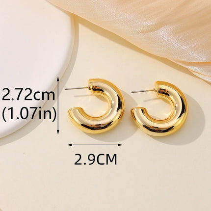 Geometry Twists UV Golden Stud Earrings for Women Simple Versatile Personality Exaggerated Smooth Creative Jewelry Girl Gift