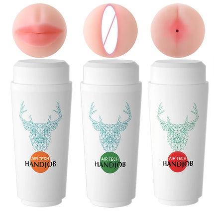 Realistic Soft Silicone Male Masturbator - Vaginal Pocket Pussy & Scrotum Stimulator, Safe Adult Sex Toy for Men