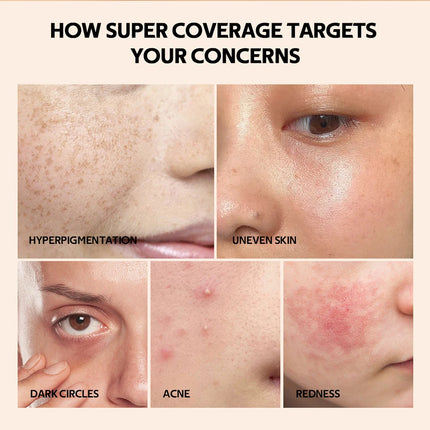 Super Coverage Concealer Multi-Use Cream Oil Free Highlight Covers Dark Circles Long-lasting Natural Matte Finish Long Wear Make