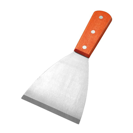 Stainless Steel Oblique Spatula Steak Burger Pancake Pizza Scraper Shovel Wooden Handle Barbecue Utensils Kitchen Cooking Tools