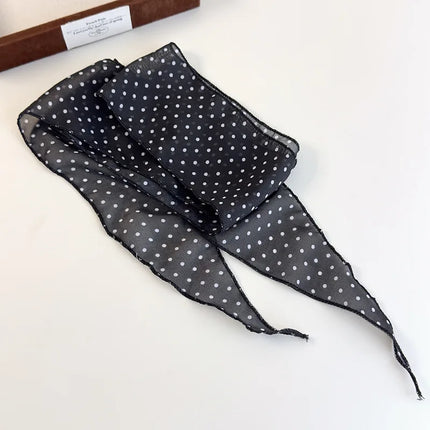 K-Style  Animal Print Polka Dot Scarf Belt Boho Hair Band TikTok Viral Spring Summer Satin Accessories Luxe Versatile Scarf