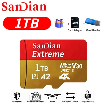 High-Speed Storge SD Card 128GB Original Micro TF Card 512GB Class 10 High Speed Transfer  for Camera/PC/Phone