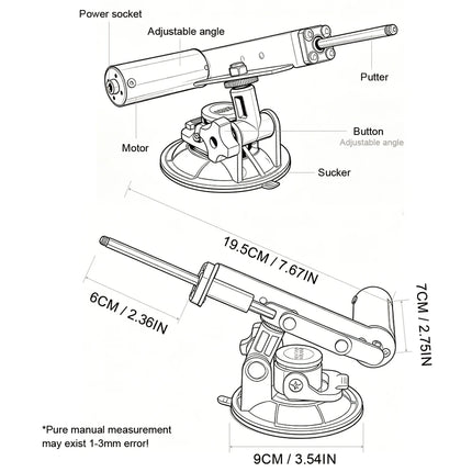 39mm Stroke Mini Automatic Telescopic Sex Machine Set With Dildo 60mm Plate Power Controller 100-240V Carton Packaging