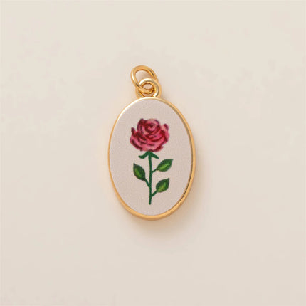 Simple and versatile color blocking butterfly love flower DIY pendant accessories gold-plated color preservation