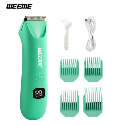 LED Bikini Body Trimmer Painless Hair Removal USB-C LCD 4 Guide Combs 90Min Skin Friendly Cordless for Women Men Gift