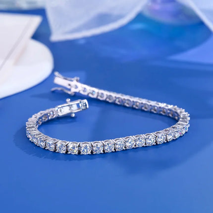 D VVS1 Moissanite Tennis Bracelet Original s925 Sterling Silver Plated 18k White Gold with GRA Bracelets for Women Man