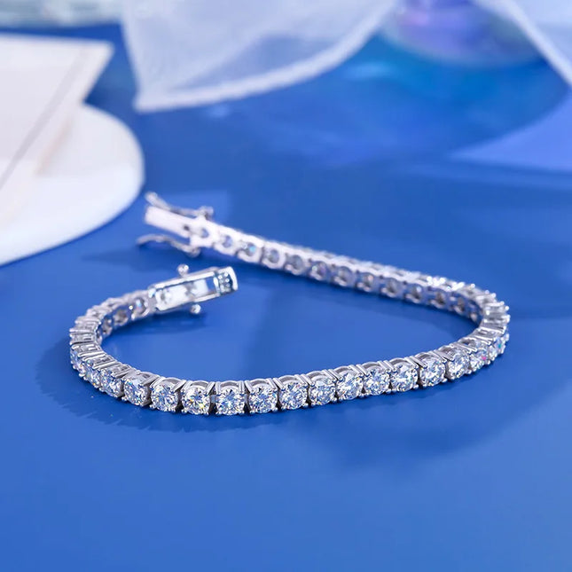 D VVS1 Moissanite Tennis Bracelet Original s925 Sterling Silver Plated 18k White Gold with GRA Bracelets for Women Man