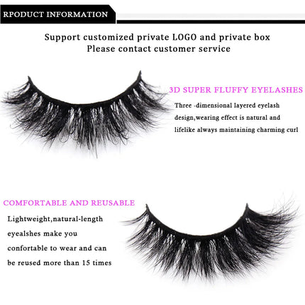 LEHUAMAO Eyelashes 3D Mink Lashes natural handmade volume soft lashes long eyelash extension real mink eyelash for makeup D103