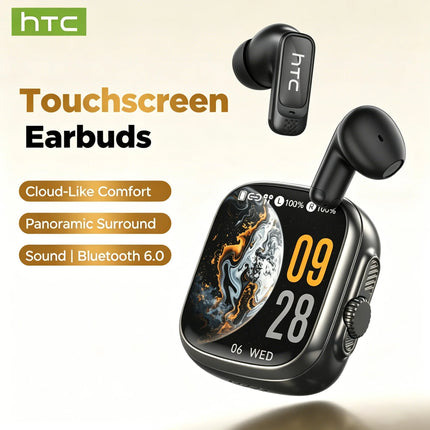HTC NE72 Wireless Bluetooth Earphones Ai Translator Headphones 50Hrs Playback Full HD LCD Display Noise Reduction ComfortableUse