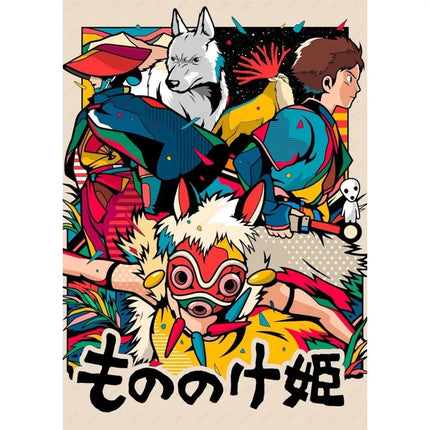 Anime P-Princess M-Mononoke Poster Room Decor Home Decoration Interior Wall Art Printing Waterproof Garage BedRoom Posters Gift