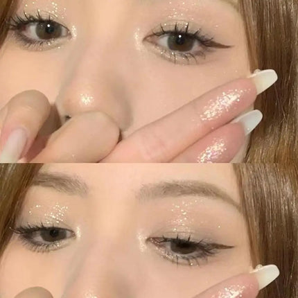 Potato Glitter Monochrome Eyeshadow Palette Natural Light Highlighter Powder For Delicate Eye Makeup Diamond Brightening