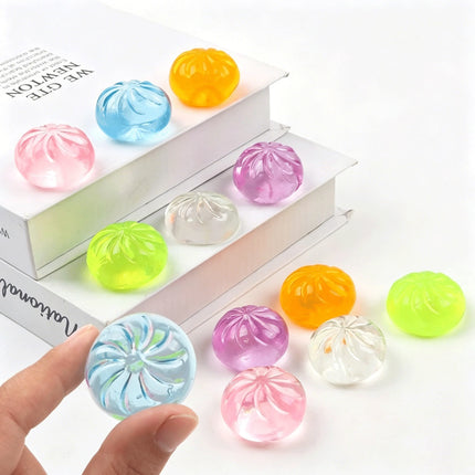 Mini Glitter Dumpling Squishes Stress Relief Toy With Dumplings Steamer Fidget Sensory Squeeze Ball Simulation Food Squishy Bun
