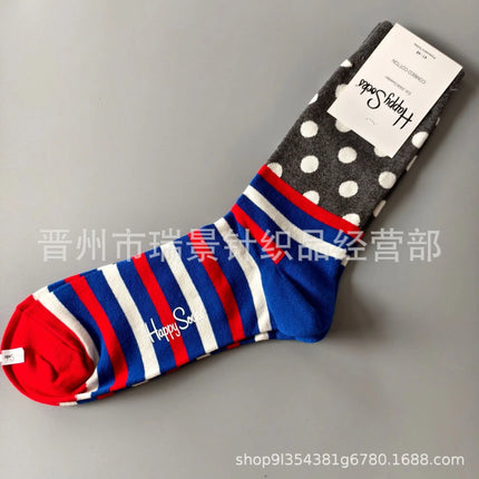 High Quality Fashionable Men's Mid-Calf Cotton Socks HappySocks New Arrival Suitable for All Seasons Swedish Design