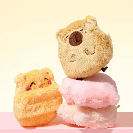 Cute Soft Plush Powder Puff Comfortable Skin-friendly Flocking Material Thick Large Powder Puff for Loose Powder Setting Makeup