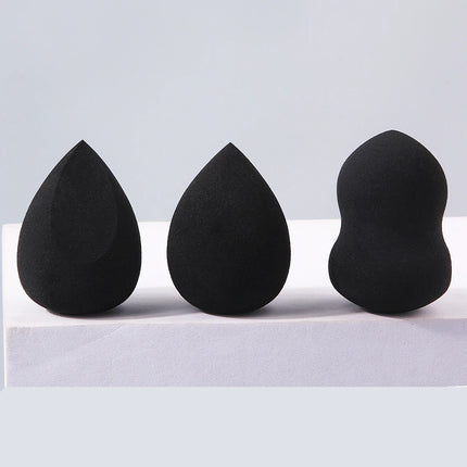 3/5PCS black makeup sponge powder puff set, a facial makeup tool that expands when exposed to water without powder sticking