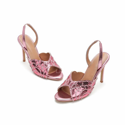 Ladies' Stunning Andsexy Slimhigh-heeled Temperament,ladies' Wedding Sandals,high-quality European AndAmerican Outerwearslippers