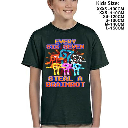 67 brainrot Meme Steal A BrainRot Italian Cartoon T-shirt  Kids Children Summer Cotton Casual Tshirts Funny Tees T Shirts