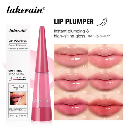 Original Soft Pink Crystal Spicy Shine Lip Plumper High-Shine Lasting Moisturizing Lip Oil Hydrate Smooth Nourish Instant Plump