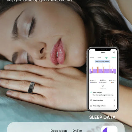 Lenovo Smart Ring Men Women Multi-sport Mode Tracker Heart Rate Blood Pressure Blood Oxygen Sleep Monitoring for Android IOS