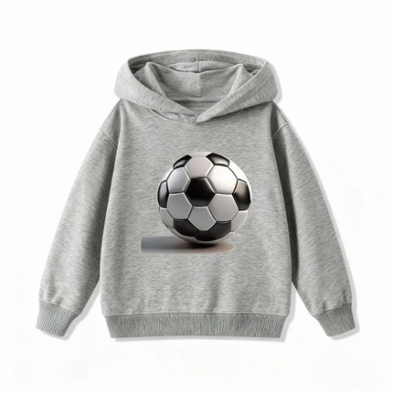 New Soccer Print Children's Hoodie, Boys and Girls' Clothing Autumn and Winter Warm and Fashionable Children's Hooded Sweatshirt