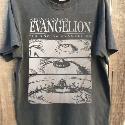 The End of Evangelion Shirt Neon Genesis Anime Shirt Summer New Y2K Men's and Women's Super Large Fashion Couple Dress