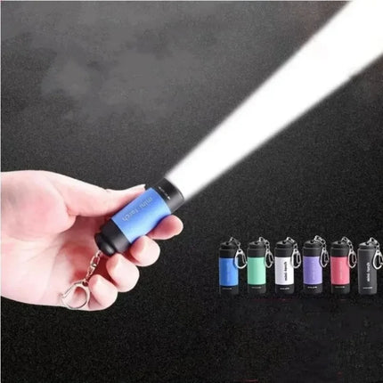 USB Charge LED Flashlight Multifunctional Strong Light Pocket Keychain Flashlight Waterproof Outdoor Hiking Camping Flashlight